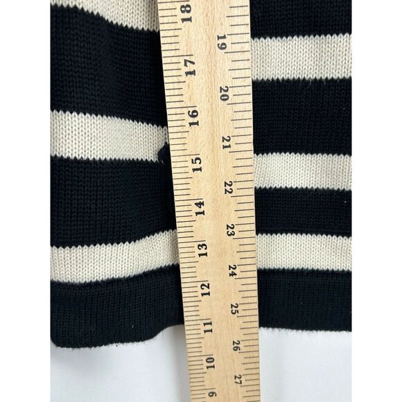 Lauren Ralph Lauren Women's Medium 1/4 Zip Striped Sweater 100% Cotton - Picture 5 of 13
